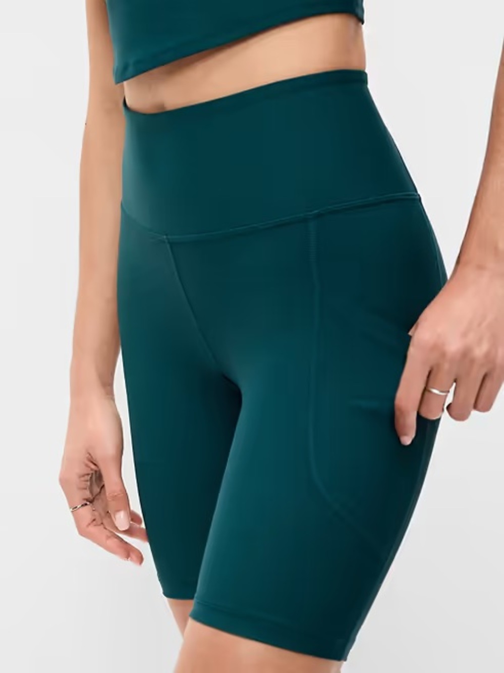High-Waist Teal Bike Shorts 3X